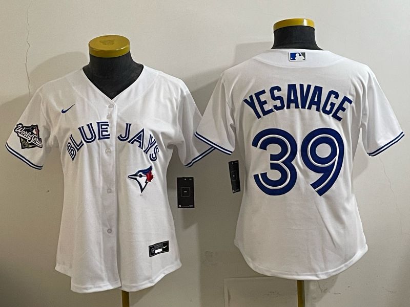 Women 2025 Toronto Blue Jays #39 Yesavage white Game Nike MLB Jersey style 002->women mlb jersey->Women Jersey